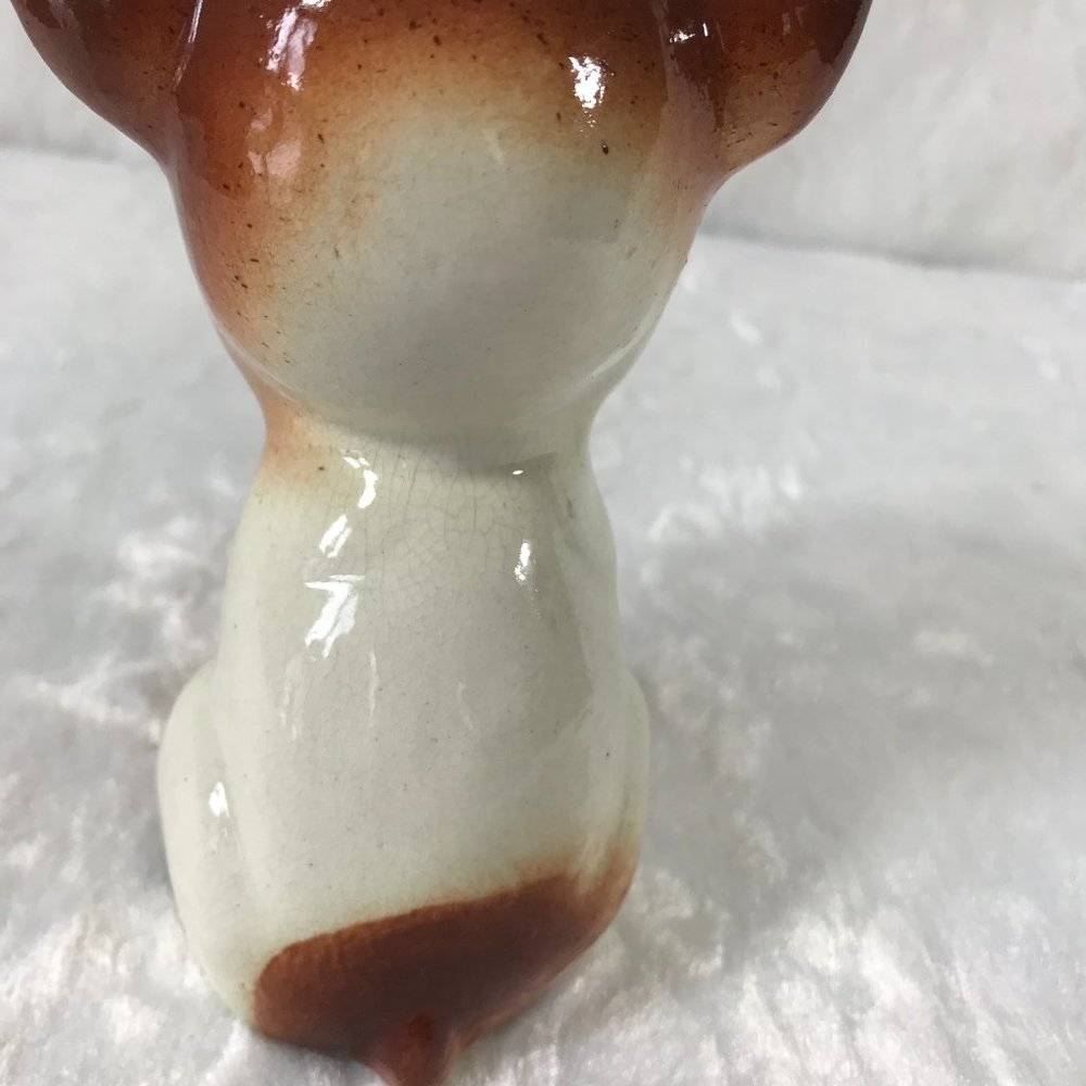 Vintage Ceramic Painted Dog Puppy Statue Big curious eyes - Picture 4 of 7